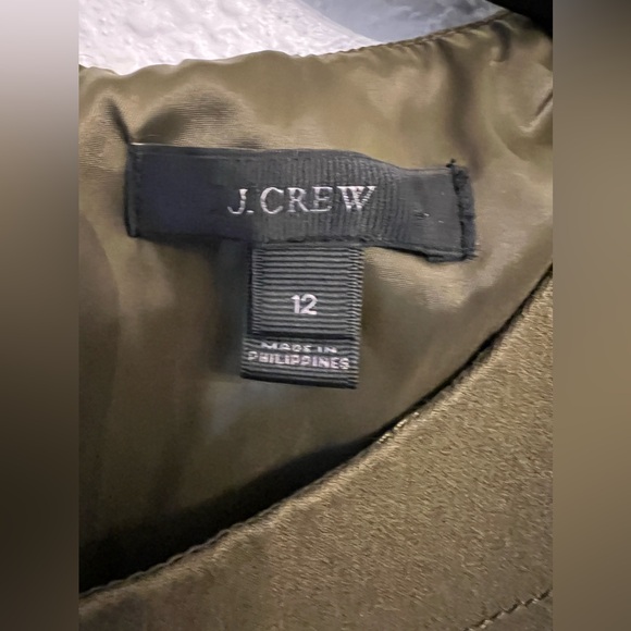 J. CREW Gathered Sleeve Stretch Cotton Dress size 12 - Picture 3 of 4